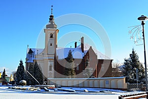 Catholic church with a Sun clock