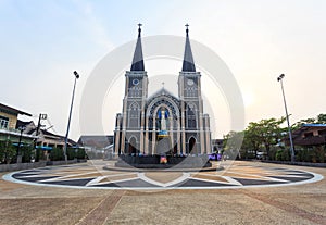 Catholic Church during sunrise at Chanthaburi province, thailand