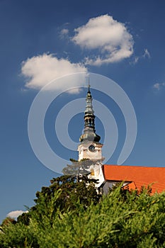 Catholic church in the town Nove mesto nad Vahom photo