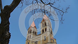 Catholic Church and tree,blue sky.