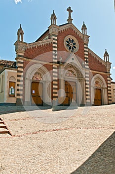 Catholic church in wine region of Pedmont, Italy.
