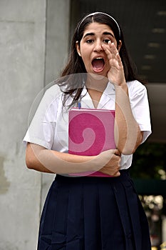 Catholic Colombian School Girl Yelling