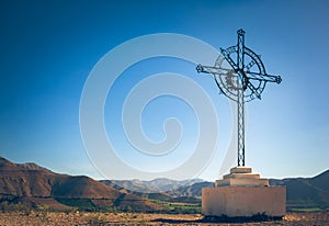 Catholic cross in the mountains