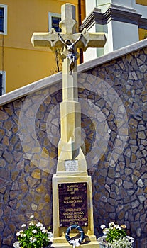 Catholic cross at St. Mary`s Monastery in Radna 10