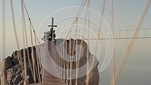 Catholic Cross at Sunset