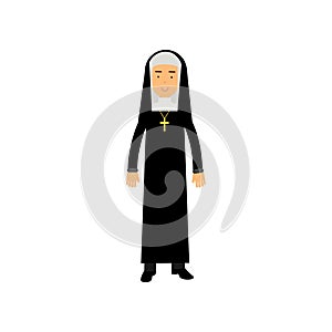 Catholic nun, religion representative vector Illustration