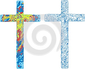 Catholic ornamented cross for Easter holiday