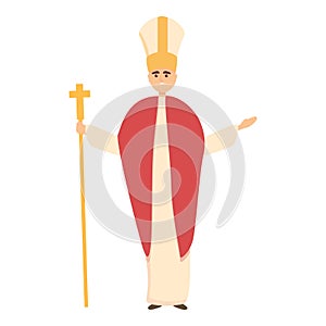 Catholic papa icon, cartoon style photo