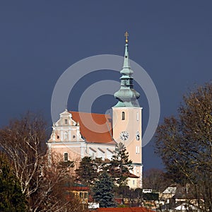The Catholic parish church of Poysdorf in the Weinviertel region of Lower Austria photo