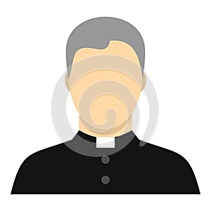 Catholic priest icon, flat style