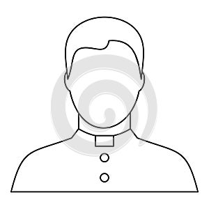 Catholic priest icon, outline style
