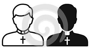 Catholic priest simple line icon. Vector illustration