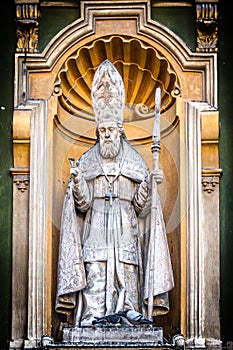 Catholic priest statue of Nice Cathedral.