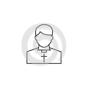 Catholic Priest Vector Icon. Pastor wearing priestly robes