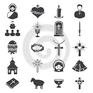 catholic religion icons. Vector illustration decorative design