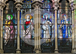 Catholic Saints - Stained Glass in Saint Severin church, Paris