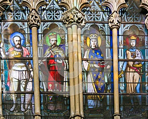 Catholic Saints - Stained Glass in Saint Severin church, Paris