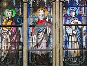 Catholic Saints - Stained Glass in Saint Severin church, Paris