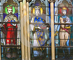 Catholic Saints - Stained Glass in Saint Severin church, Paris