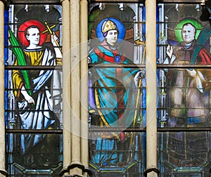 Catholic Saints - Stained Glass in Saint Severin church, Paris