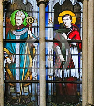 Catholic Saints - Stained Glass in Saint Severin church, Paris