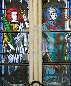 Catholic Saints - Stained Glass in Saint Severin church, Paris