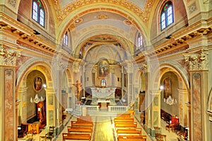 Catholich church interior view.