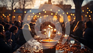 Catholicism candlelight ceremony illuminates spirituality, love, and joy generated by AI photo