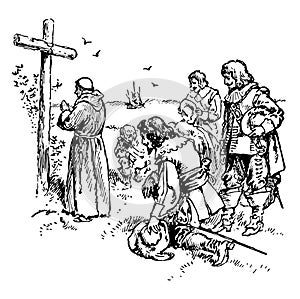Catholics vintage illustration photo