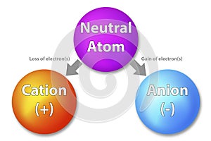 Cations, anions and neutral atom