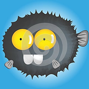 Catoon blowfish funny