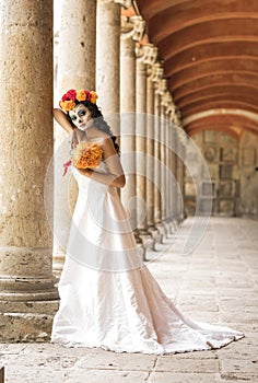 Catrin and Catrina in cemetery