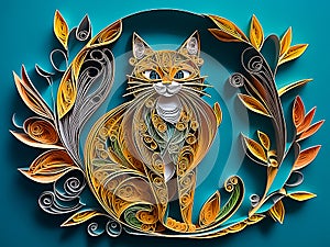 Cats brought to life through the intricate beauty of paper art, capturing their elegance and playfulness in every delicate fold.