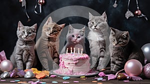 Cats celebrate birthdays using cake and birthday candles