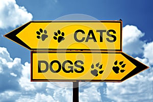 Cats or dogs, opposite signs photo