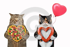 Cats hold heart shaped food 2