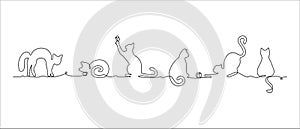 Cats on one continuous line.
