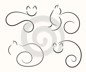 Cats logo vector black