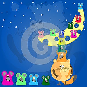 Cats and mice on the moon.