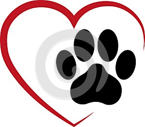 Cats paw, paw logo, cats logo, button and logo, animals logo