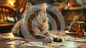 Mačky karty smiešny roztomilý veselý mačky rozkošný domáce zviera umenie 