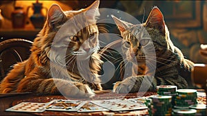 Mačky karty smiešny roztomilý veselý mačky rozkošný domáce zviera umenie 