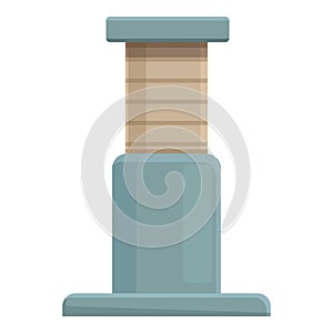 Cats scratching post icon cartoon vector. Cat house