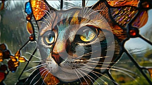 Cats Stained Glass Cats Adorable Pet Art
