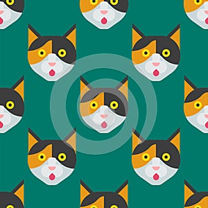 Cats vector illustration cute animal seamless pattern funny decorative kitty