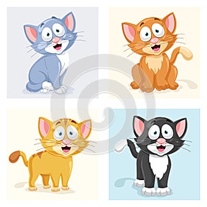Cats Vector Illustration Set