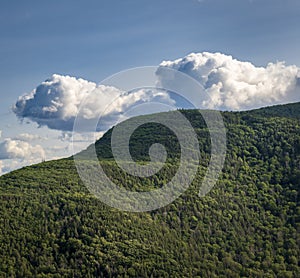 Catskill Mountain in Summer with Clouds