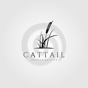 Cattail premium logo vector illustration design, cattail silhouette vector design