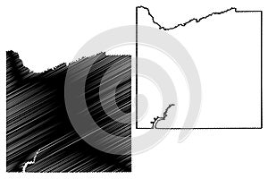 Cattaraugus County, New York State U.S. county, United States of America, USA, U.S., US map vector illustration, scribble sketch photo