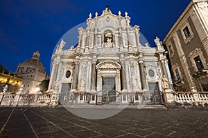 The Cattedrale di Sant`Agata at night